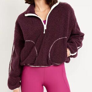 NWT Sherpa Quarter-Zip Pullover